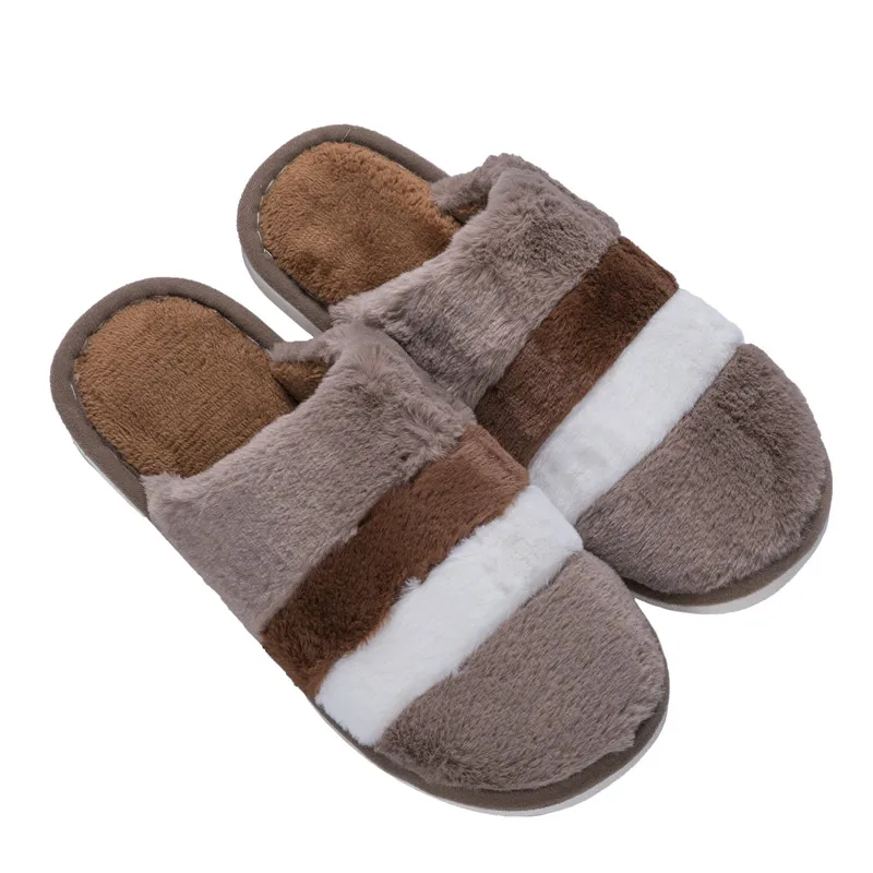 WFL/женская обувь; zapatos de mujer; Домашние мягкие теплые тапочки на зиму; удобные домашние тапочки на нескользящей подошве; обувь для дома - Цвет: Brown
