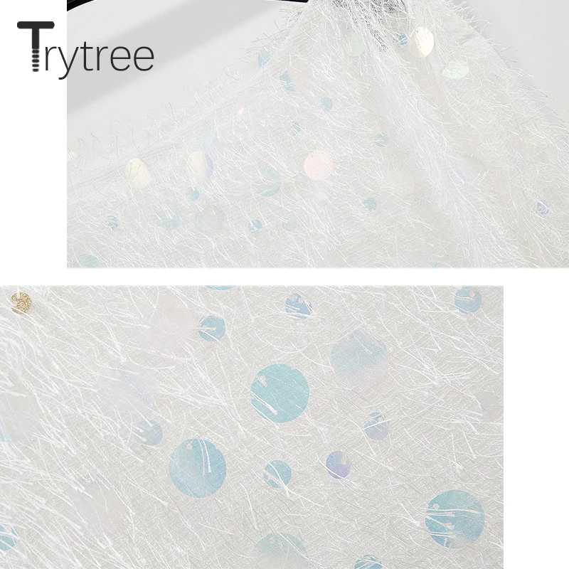 Trytree, осенне-зимний топ, женская футболка, повседневная, с вырезом лодочкой, с кисточками, с блестками, футболка, одноцветная, 3 цвета, модная, для офиса, женская футболка