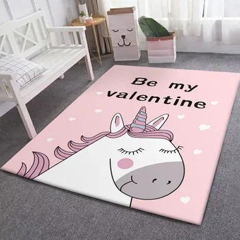 

Modern Nordic Cartoon Cute Pink Unicorn Carpet Pony Living Room Bedroom Gril room Kids Rug Parlor Kitchen Bedside Baby Floor Mat