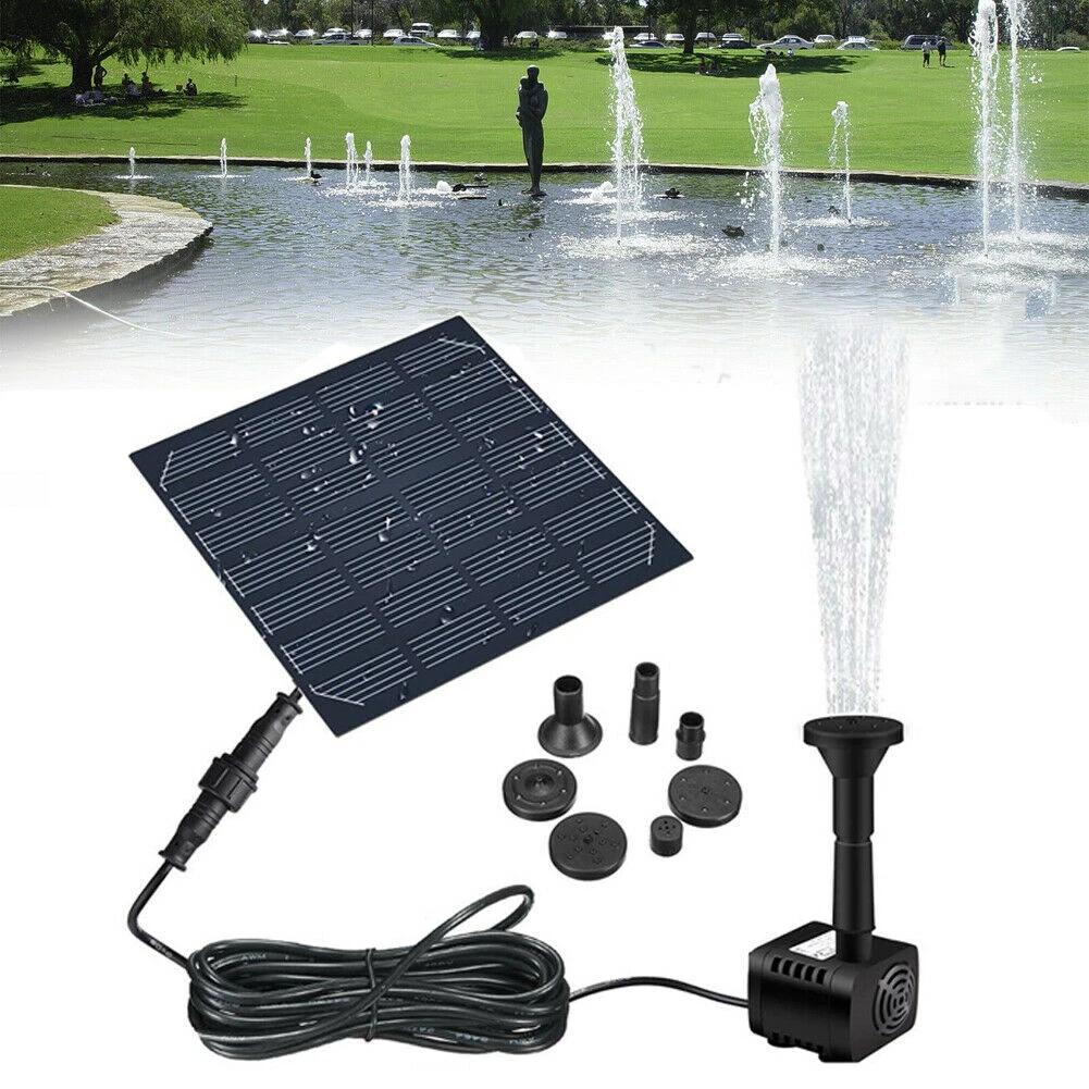 LED Solar Panel Powered Water Feature Pump Garden Pool Pond Aquarium Fountain UK
