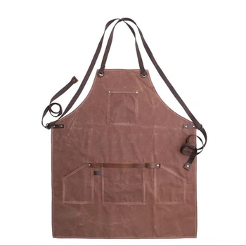 

New waxed canvas apron craft craftsman designer retro canvas waterproof apron for work repair fishing anti-cut