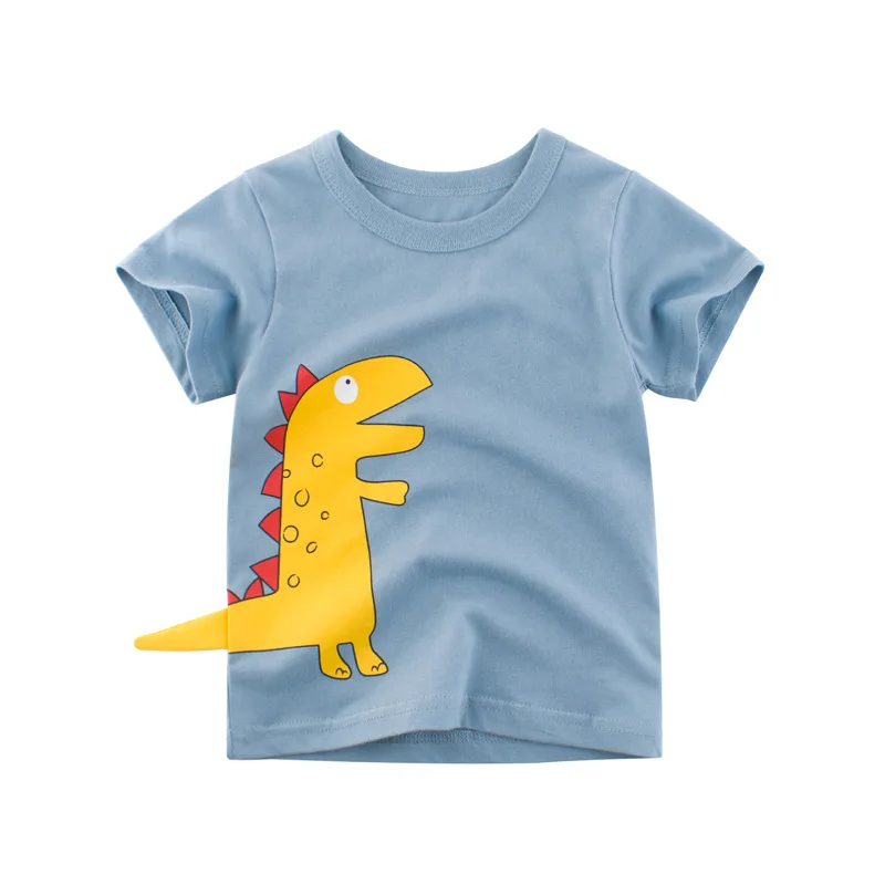 kids T-shirt animal baby boy girl clothing cotton short sleeve summer dinosaur excavator car printed T-shirt - AliExpress