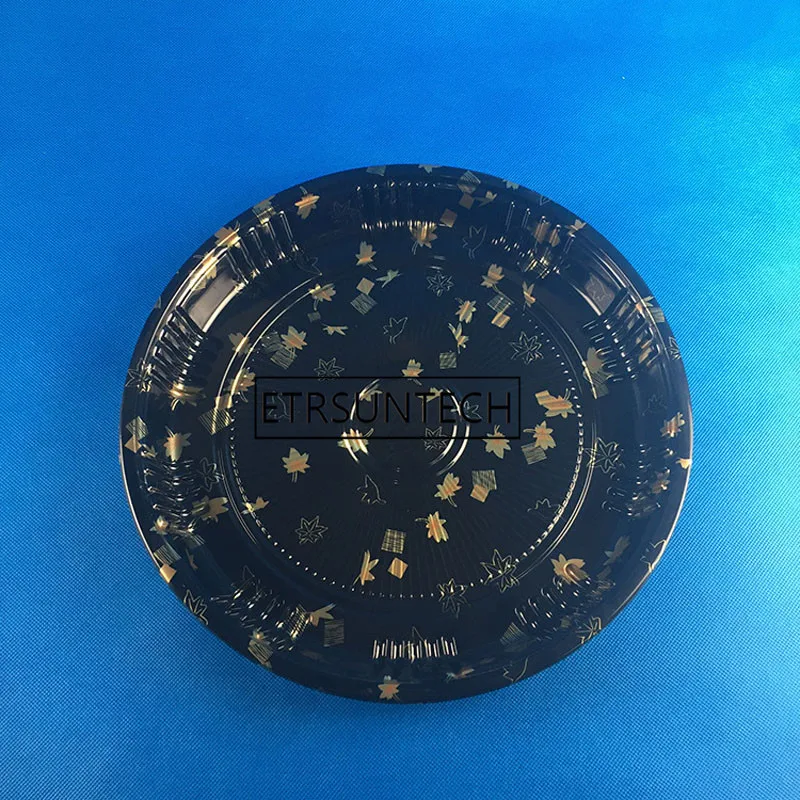 

Round Sushi Food Tray Takeout Sushi Food Box With Lid Plastic Fruit Sashimi Platter Box Big Capacity Salad Food Box