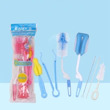 7 шт./компл. бутылки щетки губки Пластик Стекло чашка для молока воды очистка бутылочка Соска-пустышка щетки для соски патрубок для пылесоса