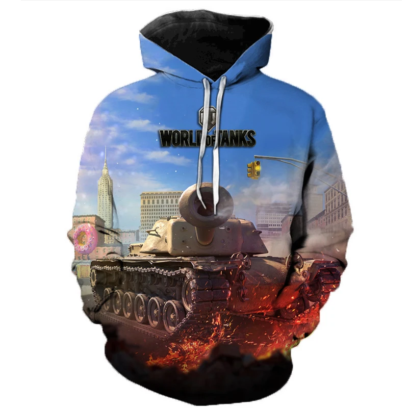 Новые игры World of Tanks, 3D принт, толстовки с капюшоном для мужчин и женщин, модный Повседневный пуловер в стиле хип-хоп, уличная одежда, негабаритные толстовки