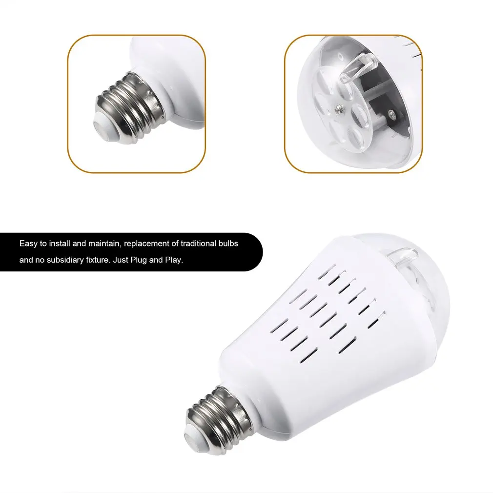 ICOCO E26 4W LED Projector Bulb Light Auto Rotating Stage Effect Lamp for Party Christmas Christmas Festival Bar KTV Decor New