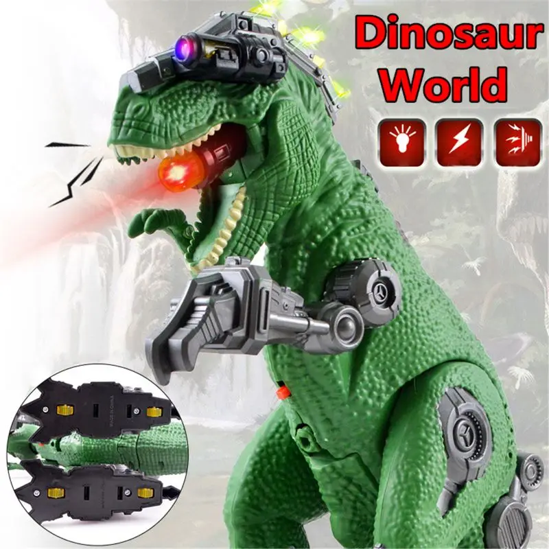 Механический T-Rex динозавр электрическая игрушка Большой ходячий дракон игрушка со звуком светильник