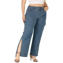 Женские рваные расклешенные джинсы с высокой талией, рваные обтягивающие расклешенные брюки размера плюс, джинсы для мам, уличный стиль