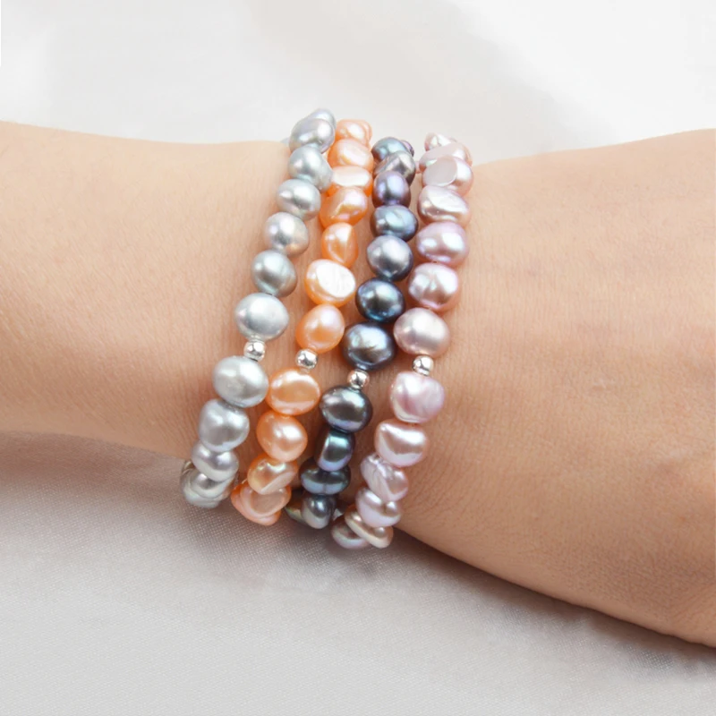 Модный высококачественный жемчужный браслет Homme, эластичный, белый, розовый, серый, несколько цветов на выбор, аксессуары Mujer Boho, рождественские подарки