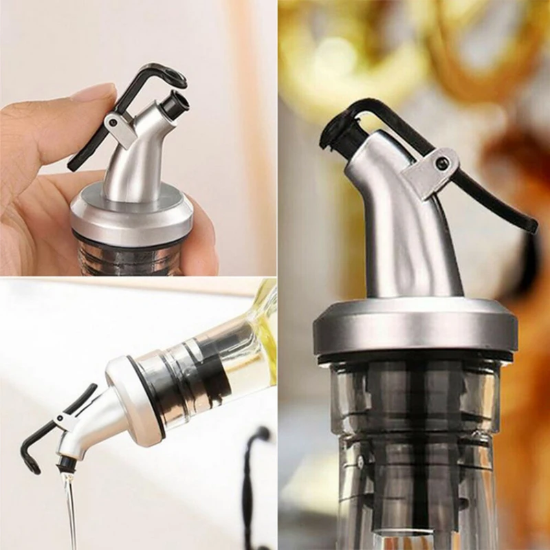 1/3 pcs Oil Bottle Stopper Vinegar Bottles Can Lock Plug Seal Leak-proof Food Grade Plastic Nozzle Sprayer Liquor Dispenser Wine