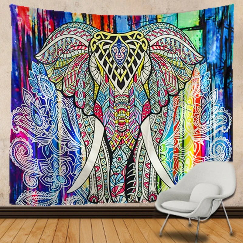 

Psychedelic elephant tapestry Mandala Tapestry Hippie Macrame Tapestry Wall Hanging Boho Decor Witchcraft Tapestry