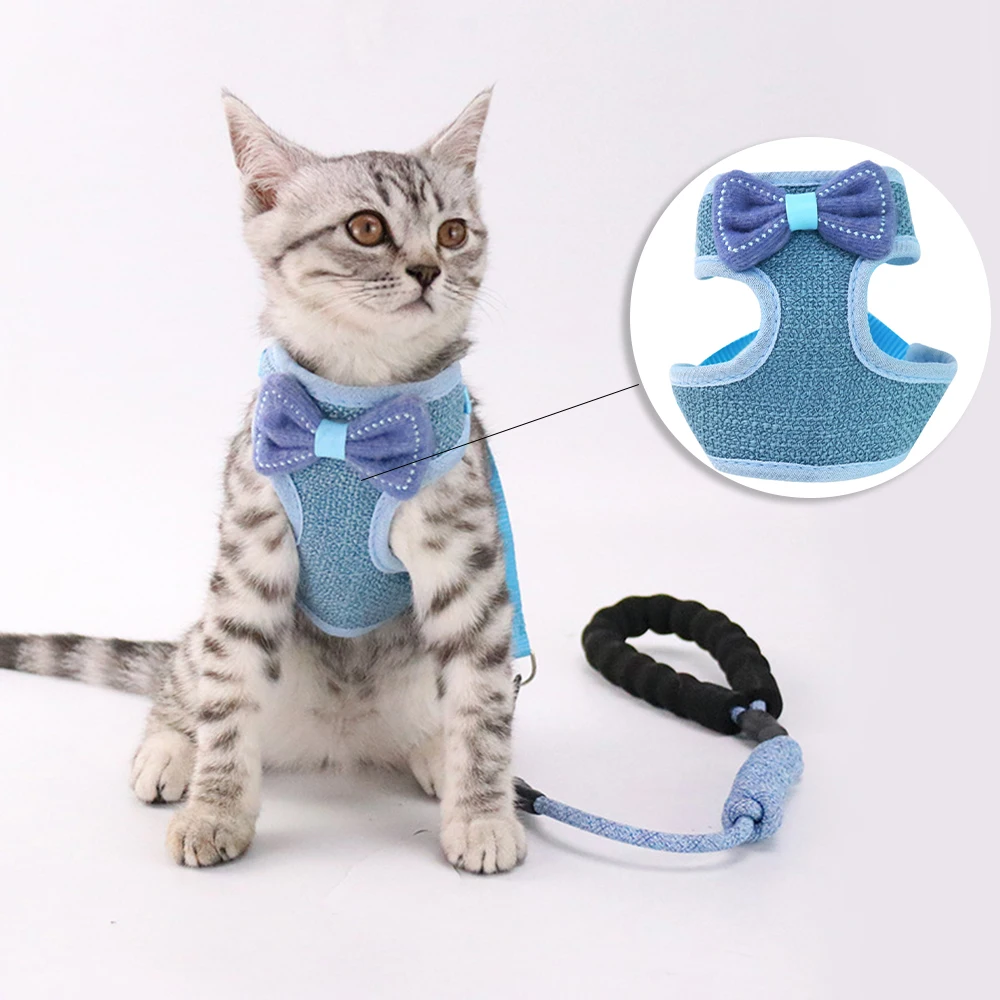 Bow Cat Harness Pet Leashes Chest Adjustable Harness Bowknot Cats