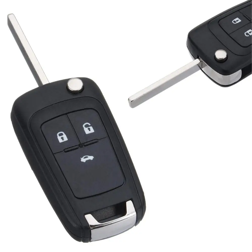 Складной автомобильный ключ с 3 кнопками дистанционный необработанным лезвием