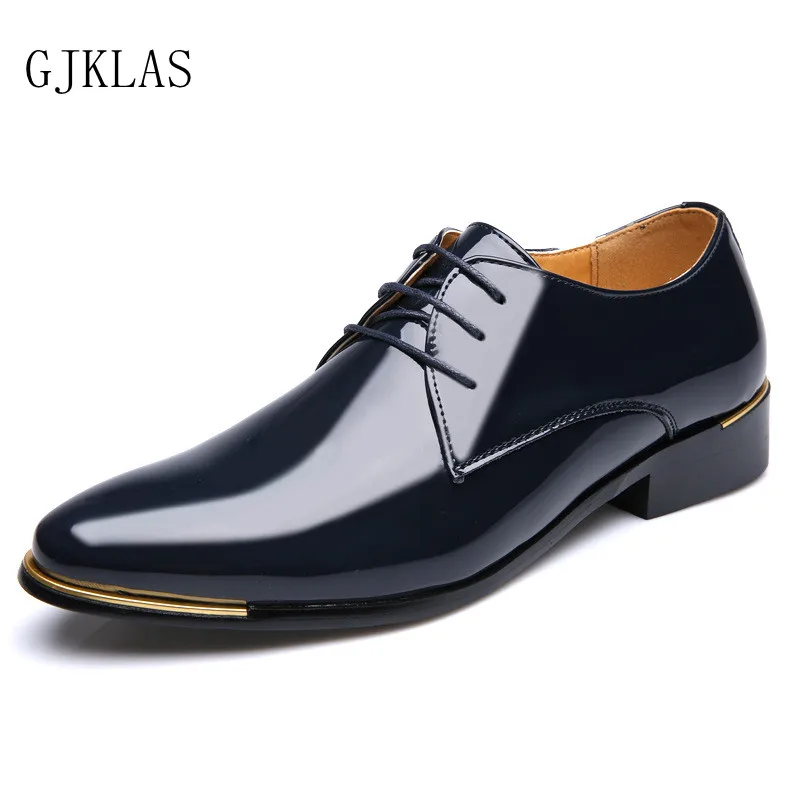 

Patent Leather Shoes Men Formal Dress Shoe Oxford Wedding Party Shoes for Men Size 38-48 Office Wear Fashion Elegant Men Shoes