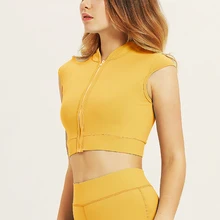 Женский Быстросохнущий жилет для фитнеса на молнии спереди, спортивный бюстгальтер для бега, топы для йоги, впитывающие влагу для йоги, упражнений, фитнеса, бега