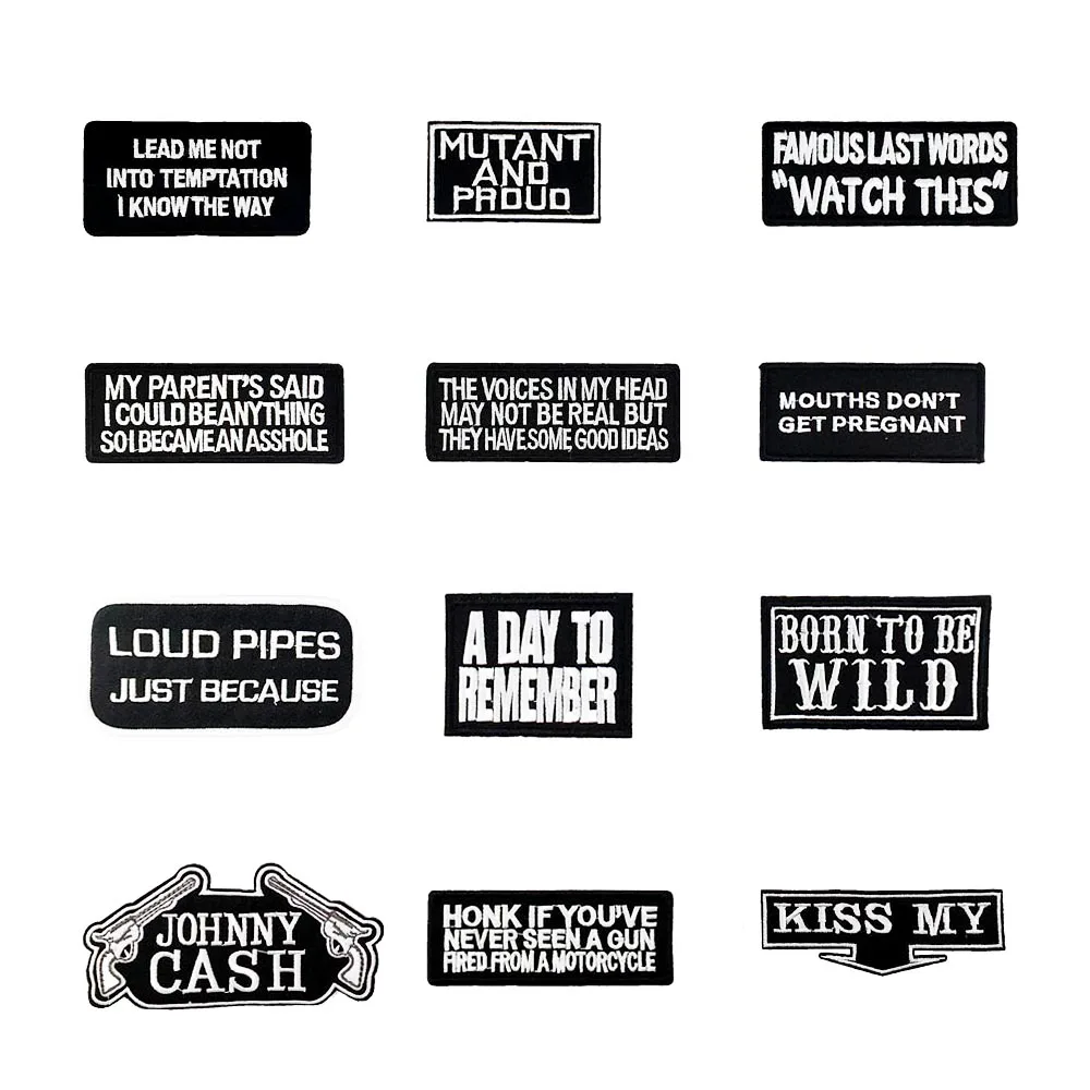 

X MEN Mutant and Proud Born to be wild A DAY TO REMEMBER KISS MY Rock Band Biker Vest Patch EMBROIDERED IRON On Patch