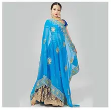 Hafty Sari indyjskie Sari przędza netto 120*230cm tanie tanio Sarees WOMEN POLIESTER CN (pochodzenie) Indie i pakistanu odzież Tradycyjna odzież