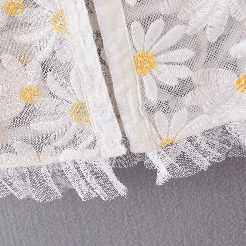 Винтажная Цветочная женская блузка с оборками, топы в Корейском стиле, Модный укороченный топ, уличная Летняя женская рубашка, boho ladies top