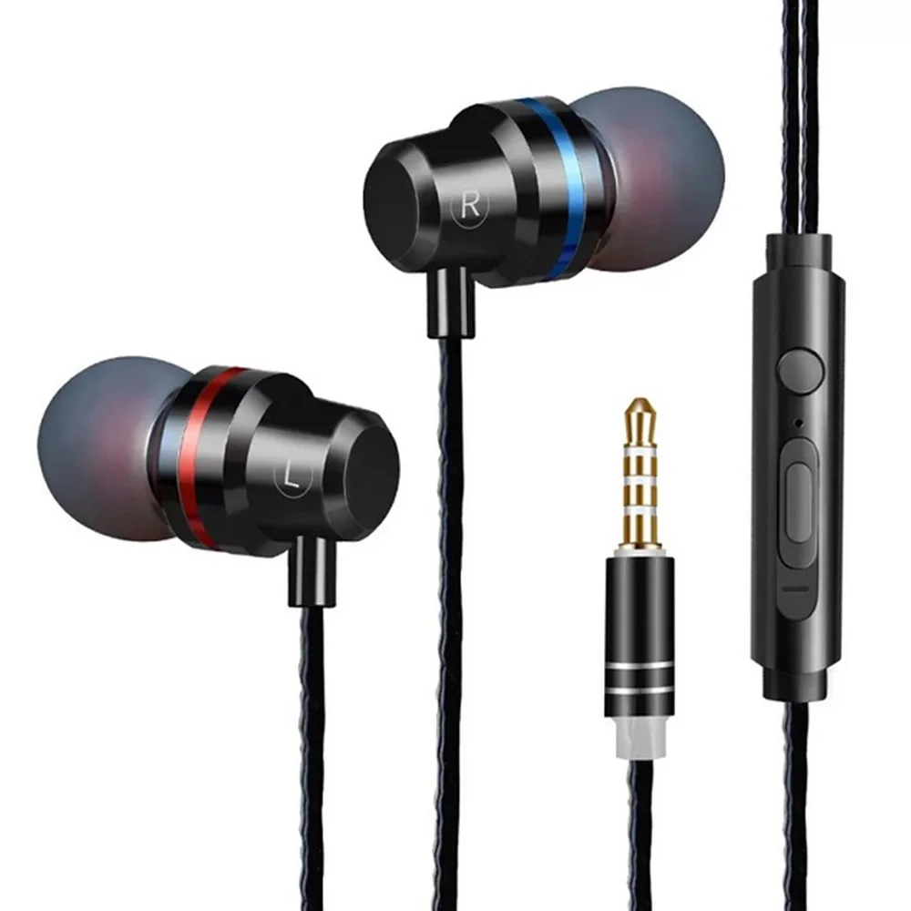 Willkey A18 In-Ear Earphone Headphones Metal Stereo Super Bass Phone Headset HiFi Wired Earbuds HiFi with Mic for Xiaomi Samsung