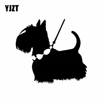 

YJZT 14.2X12.9CM Cute Scottish Terrier Dog Puppy Pet Animal Vinyl Decal Car Sticker Black/Silver C24-1508