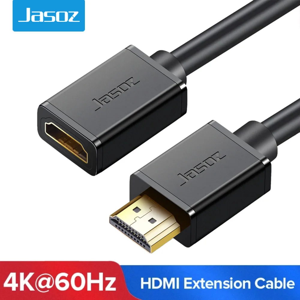 Jasoz Hdmi Extender 4K 60Hz Cavo Di Prolunga Hdmi Hdmi 2.0 Cavo Maschio-Femmina Per Hdtv Nintendo Switch Ps4/3 Extender Hdmi 1M 3M