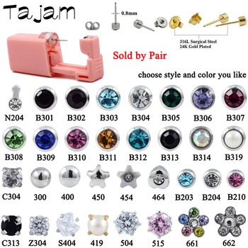 

2PC DolphinMishu Disposable Steriled Ear Piercing Gun Cartilage Tragus NO Pain Piercer Tool Machine Kit Built-in Studs Jewelry
