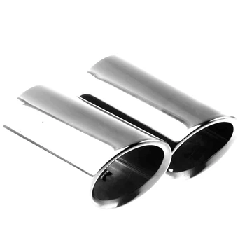 

2PCS Car Tail Pipes Dual Pipe Stainless Steel Exhaust Tailpipes Muffler Tips For Audi A4 B8 A4L Q5 Car Styling