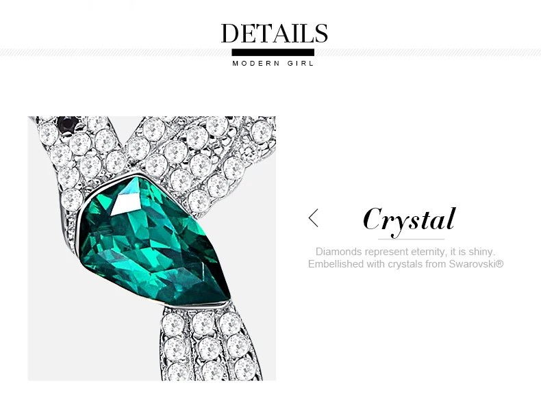 Cdyle 925 пробы серебряные женские Ювелирные наборы для женщин украшенные кристаллами колье «Колибри» и серьги