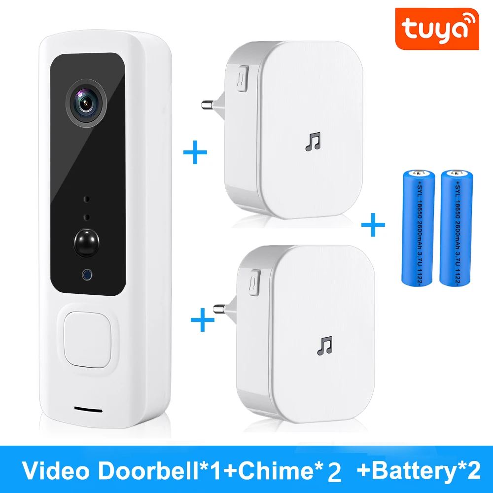 Elecpow Tuya Video Doorbell Smart Home Wireless WIFI Phone Intercom Door Bell 155 Degree View PIR Night Vision Security Camera 