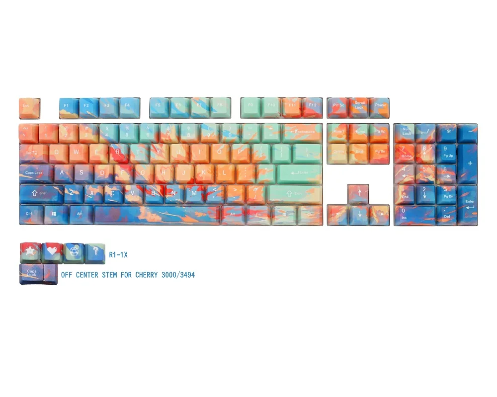 OMO OEM профиль по всему красителю Sub Keycap петля заката свечение для механической