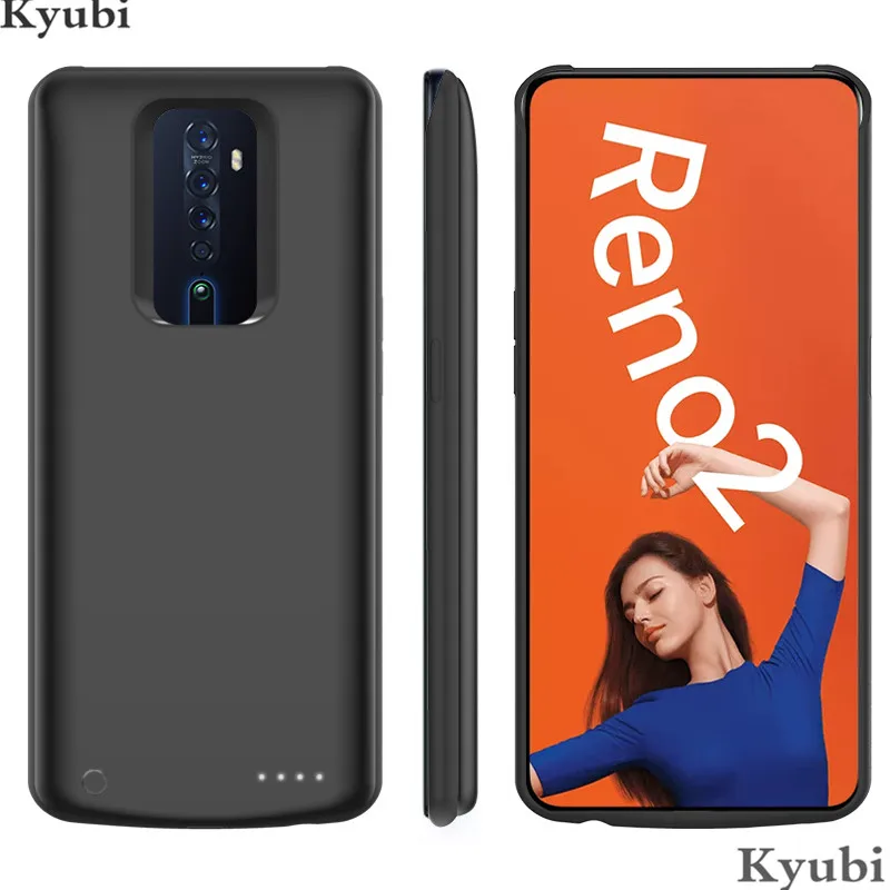 

6500mah battery charging case for OPPO Reno 2 external portable soft silicone frame charger case for OPPO Reno 2 luxury 2 in 1