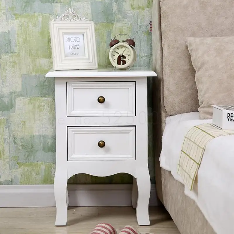 

European Contracted Ready Wooden Economical 35 Cm Narrow Drawer Bedside Table 2 White Smoke Narrow Bed Ark Specials