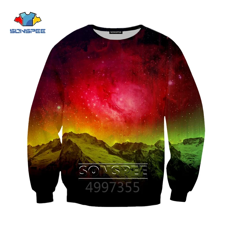 SONSPEE Northern Light Harajuku/Детский свитер с 3D принтом детская одежда для мальчиков и девочек-подростков пуловер с длинными рукавами SW118b