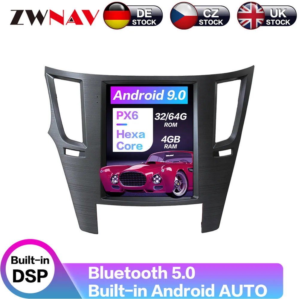 

Android 9.0 4+64G PX6 Vertical Tesla With DSP Carplay Car Multimedia No DVD Player For Subaru Legacy Outback 2009-2014 Radio