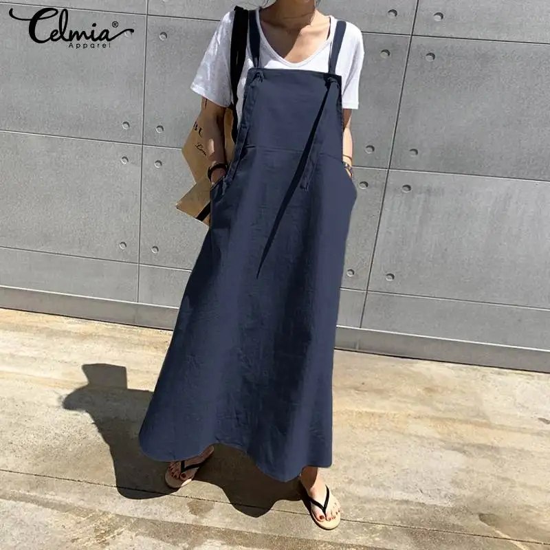 suspender maxi dress