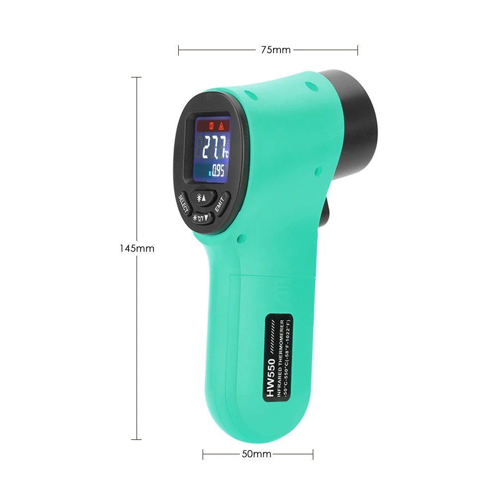 Digital Infrared Thermometer -50-550℃ LCD Display
