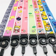 Ремешок для мобильного телефона розовый мультфильм милый кот нашейные Ремешки ремешок для ключей ID карты S для huawei USB бейдж держатель DIY веревка