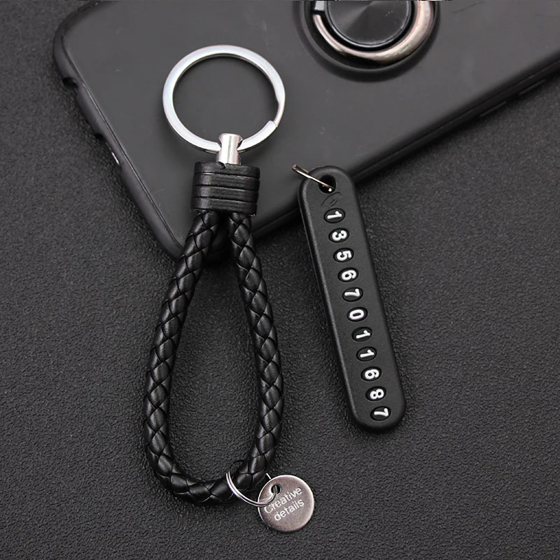 Car-styling Car Keychain With Anti-lost Phone Number Plate Keys Ring Auto  Vehicle Key Chain Gift Phone Number Card Keyring - AliExpress