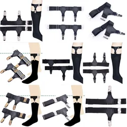 New Unisex Adjustable Elastic Polyamide Sock Garters Suspenders With Non-slip Clamps  Strap Leg Harness Bondage Belts