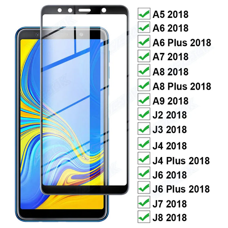 Защитное стекло 11D с полным покрытием для Samsung Galaxy A6 A8 Plus A5 A7 A9 2018 J4 J6 J2 J7 J8 |