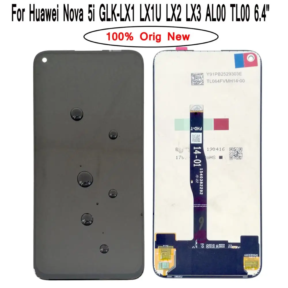 

100% оригинальный новый 6,4 "для Huawei Nova 5i /P40 Lite GLK-LX1 LX1U LX2 LX3 AL00 TL00 1080x2310 ЖК-дисплей сенсорный экран дигитайзер