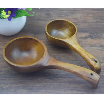 

On Frame Gourd Handle Nanmu Rice Ladle Wooden Sauna Bailer Amount Scoop