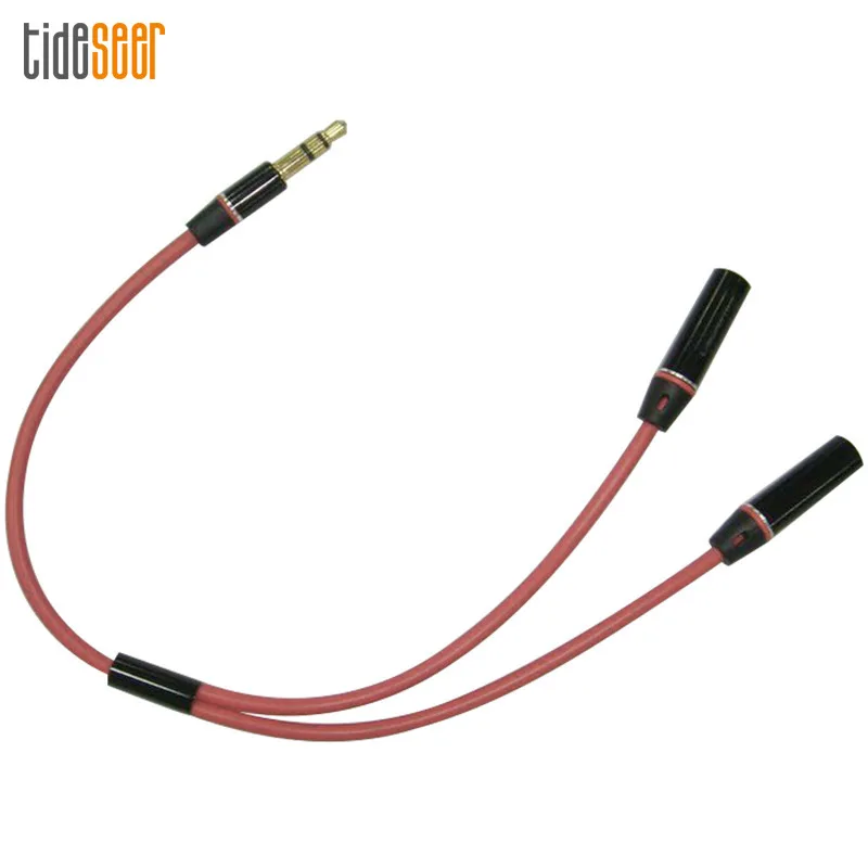 3 5mm Jack Stereo Audio Y Splitter Male to 2 Female Cable Adapter Headphone Plug For Earphone Speaker Phone Laptop MP3 300pcs