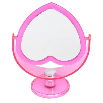 

Makeup Mirror Loving Heart Two-Sided Acrylic Transparent Mirror Desktop Decorative Mirror for Home (Pink)
