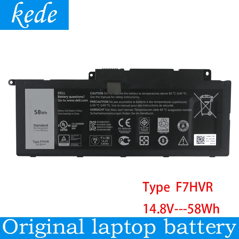 Оригинальный аккумулятор Kede F7HVR для ноутбука DELL Inspiron 17 7000 7737 7746 14 15 15r 5545 7537 7437 G4YJM