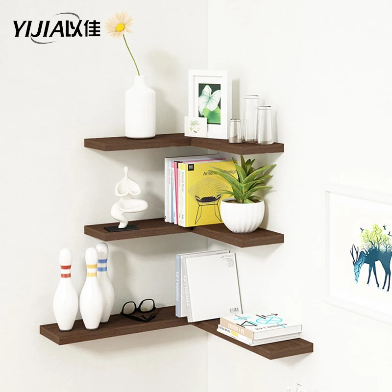 

Wholesale Promotion Modern wood lvingroom Shelves Kitchen Wall Shelf Shower Bath Storage Rack Corner shelf