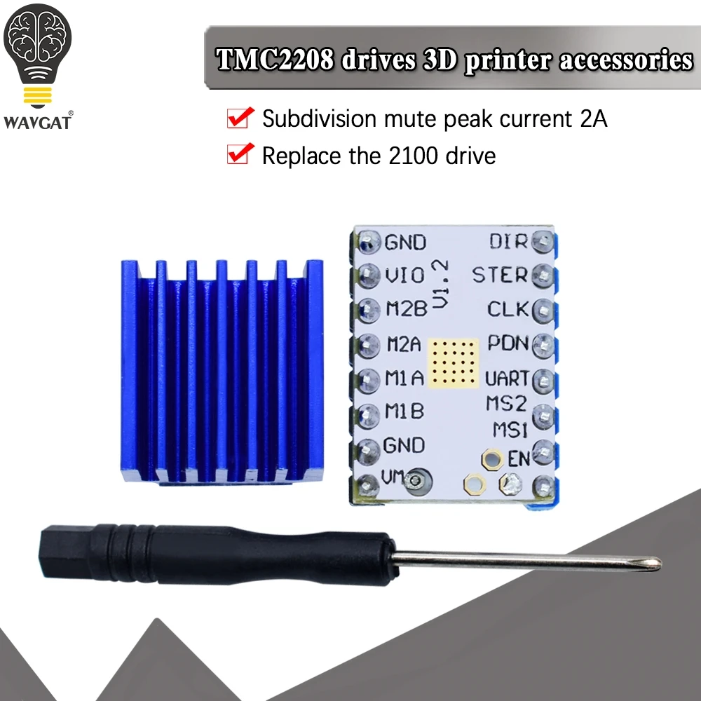 Устройство TMC2208 для шагового двигателя, тихая Отличная защита для 3D-принтера Sky V1.2, совместимо с A4988 DRV8825