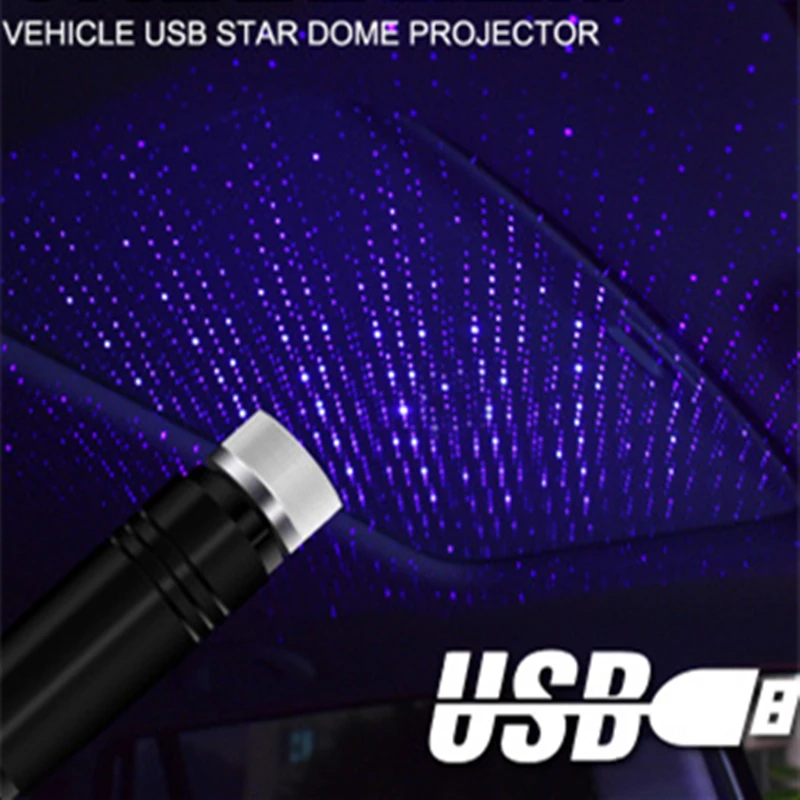 Purple blue Атмосфера Галактическая лампа светодиодный автомобиль крыша звезда ночник Светильник проектор USB декоративная лампа для дома автомобиль праздник романтическая атмосфера - Испускаемый цвет: Purple blue