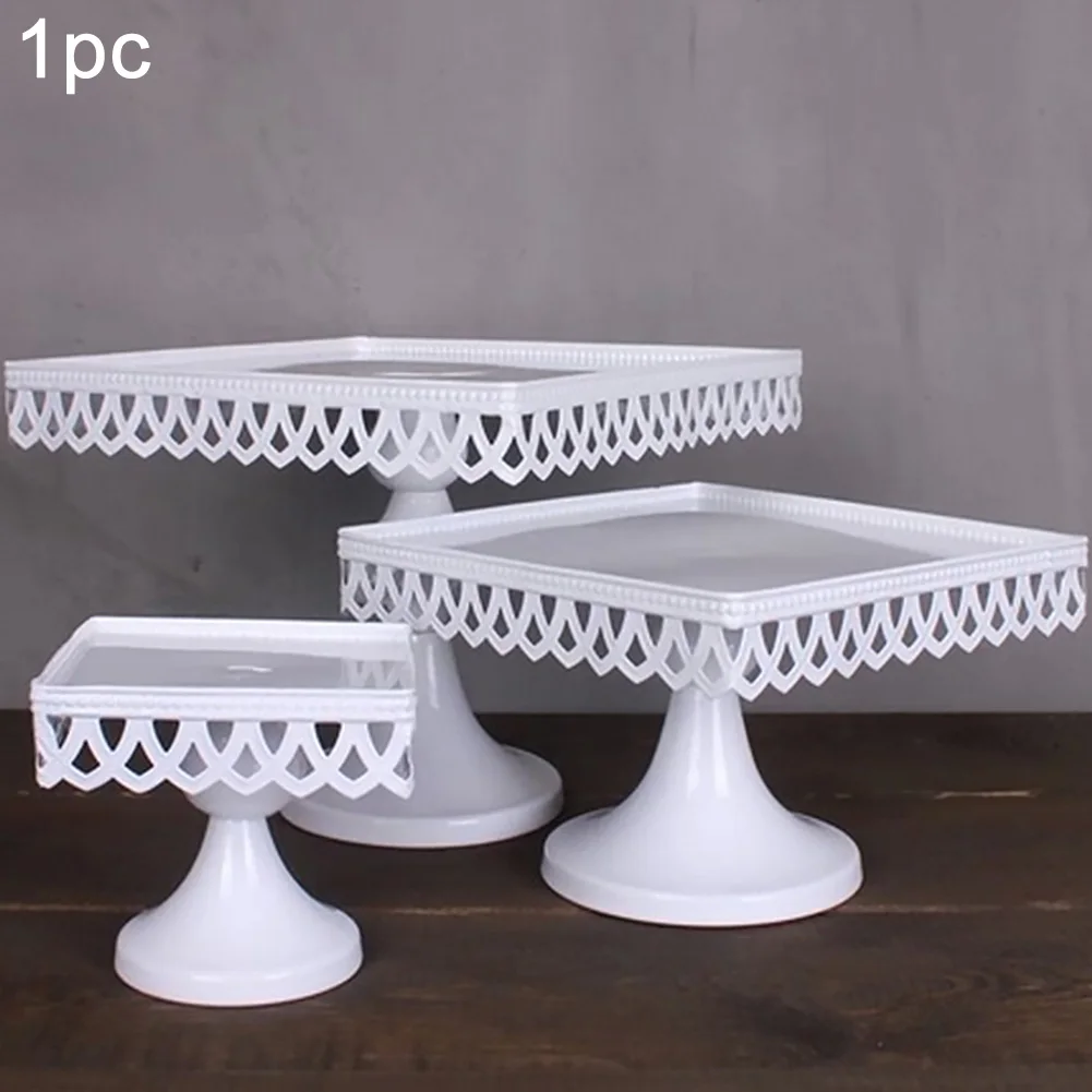 

Cupcake Party European Style Plate Cake Stand Portable Wedding Decor Fruit Exquisite Dessert Display Square Tray Birthday Metal