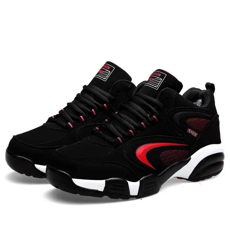 Tanie Jesienne zimowe buty sportowe męskie damskie z futrem zimowe ciepłe duże rozmiary buty do biegania dla mężczyzn skórzane buty do biegania obuwie sportowe